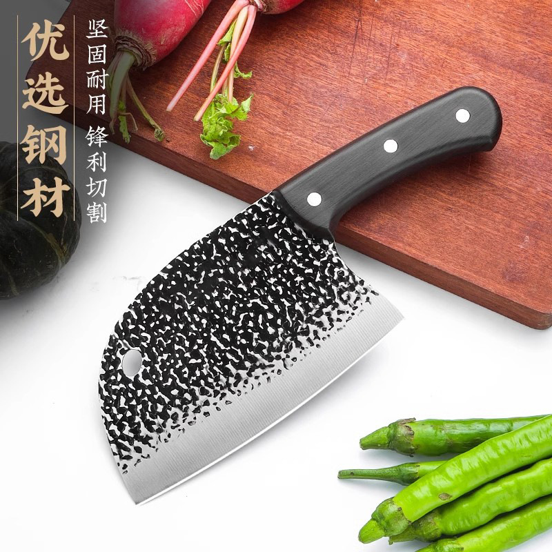 Longquan kitchen knives, household knives, kitchen forging and chopping dual-purpose knives, round-headed sharp bone-cutting knives, commercial fish-killing knives Application Scenario