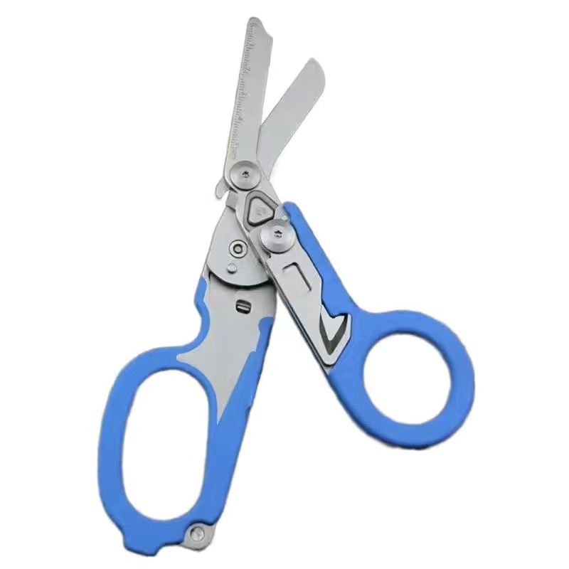 Tactical folding scissors, medical emergency multi-functional scissors, Raptor scissors, outdoor tactical folding pliers, K-sheathed Item Picture
