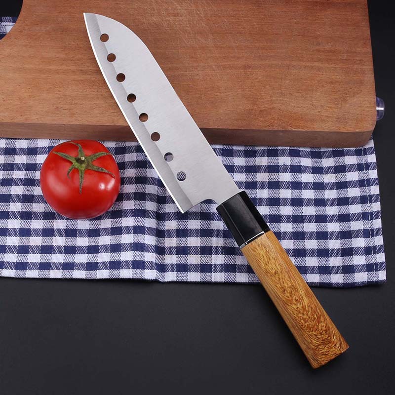 Stainless steel kitchen knife set, wood grain handle, kitchen and household slicing knife, sharp and durable fruit knife set, gift Specification drawing