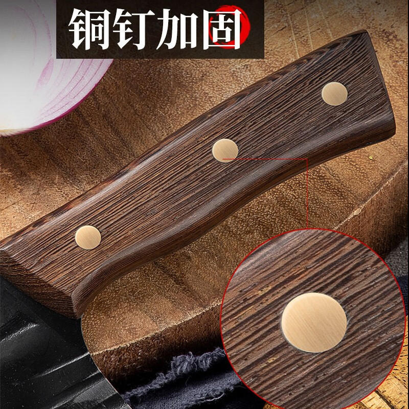 Chicken wing wood forged knife, sharp household kitchen knife 5cr15, dual-purpose chopping and cutting kitchen knife, street knife forged set details Picture