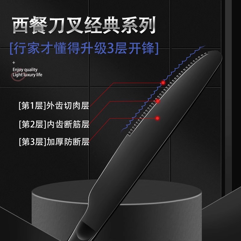 304 stainless steel thickened knife and fork, high-end Western tableware knife, fork and spoon set, restaurant, commercial and household consignment wholesale Application Scenario