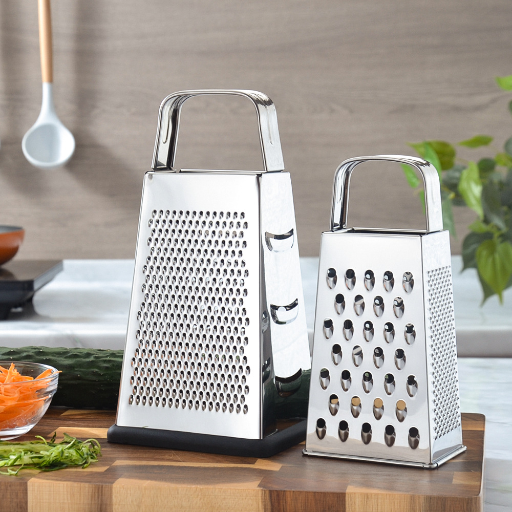 Cross-border stainless steel grater, household 4-sided vegetable and potato slicer, multi-functional vegetable slicer, kitchen grater full figure