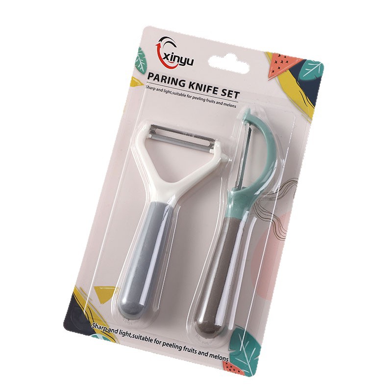 201 Peeler Knife Set 2-piece Household multi-functional peeler knife, dormitory kitchen stainless steel sharp peeling scraper Item Picture