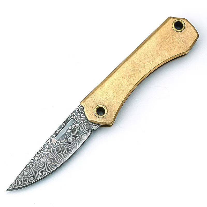 Mini brass knife, stainless steel folding knife, household fruit knife, keychain knife, portable portable knife, unboxing knife Specification drawing