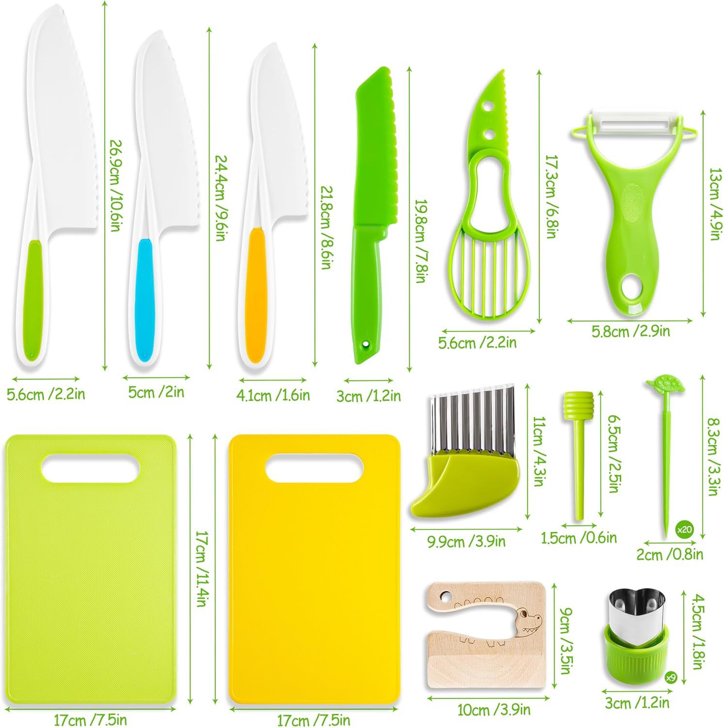 Children's plastic avocado knife, cutting board, fruit slicer, scraper, melon peater, fruit fork, egg beater, kitchenware knife set Application Scenario