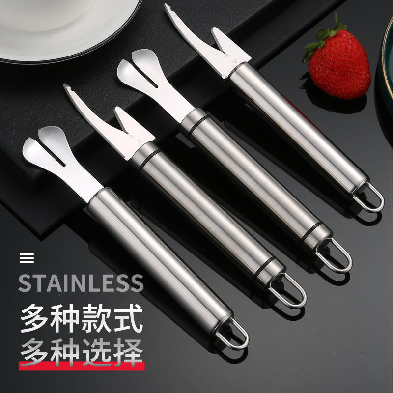 Stainless steel intestinal knife, household shrimp line remover, multi-purpose shrimp peeler, kitchen fish scale remover and duck intestine removal tool Specification drawing