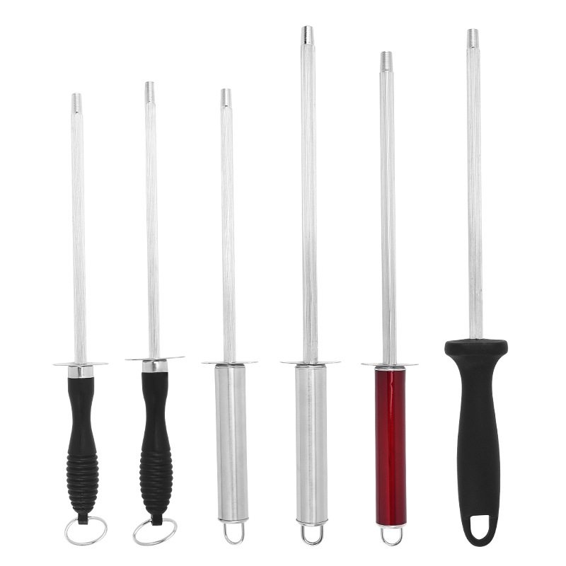 Factory wholesale of carbon steel PP plastic handle hand-held knife sharpening rods, portable for kitchen and household use, easy to clean and store, etc Item Picture