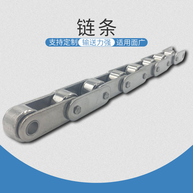 12a stainless steel chain with curved plates, single and double row double-pitch large roller chains, 06B and 08B industrial conveyor chains details Picture