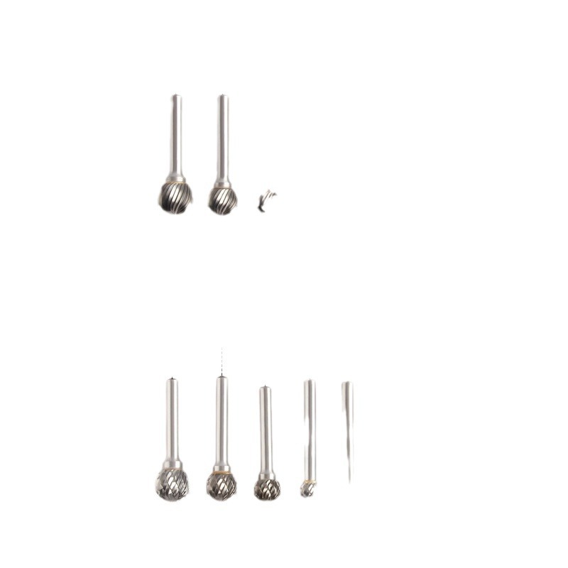 Hard alloy rotary file, D-type spherical head tungsten steel milling cutter, electric grinding head, metal woodworking material engraving Item Picture