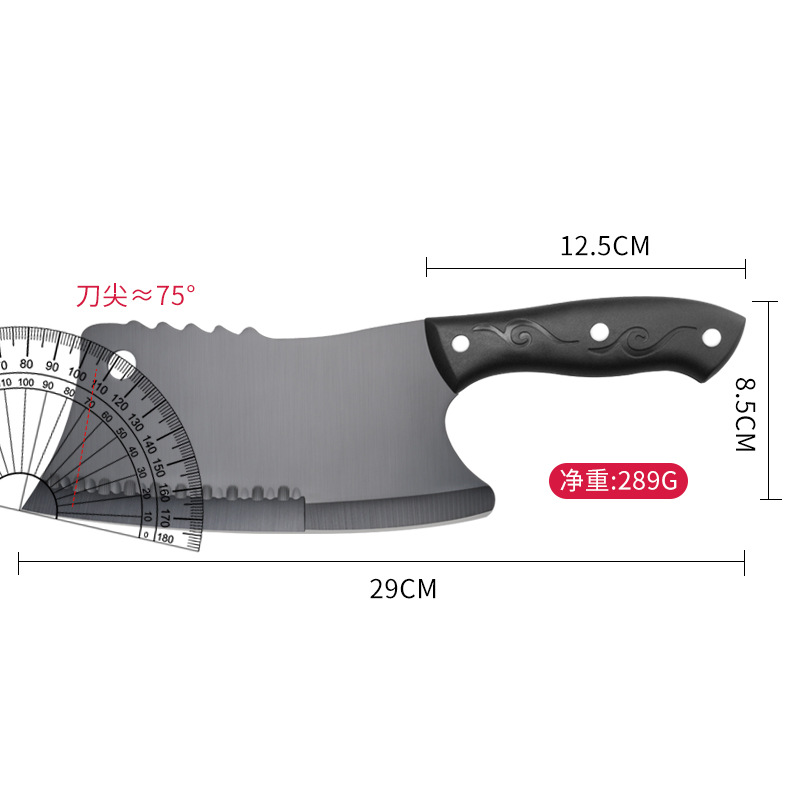German stainless steel chef's knife, black dual-purpose knife for both front and rear cutting, Yangjiang chopping knife manufacturer in stock Application Scenario