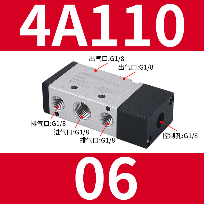 Pneumatic control valve, two-position five-way 4A210-08, three-way 3A110-06, 220, 230C, 410 undefined