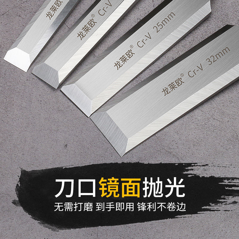 Chromium-vanadium steel through-shank woodworking chisel, wood chisel, flat chisel, flat chisel, flat shovel chisel, woodworking tool, wood chisel, special for decoration Specification drawing