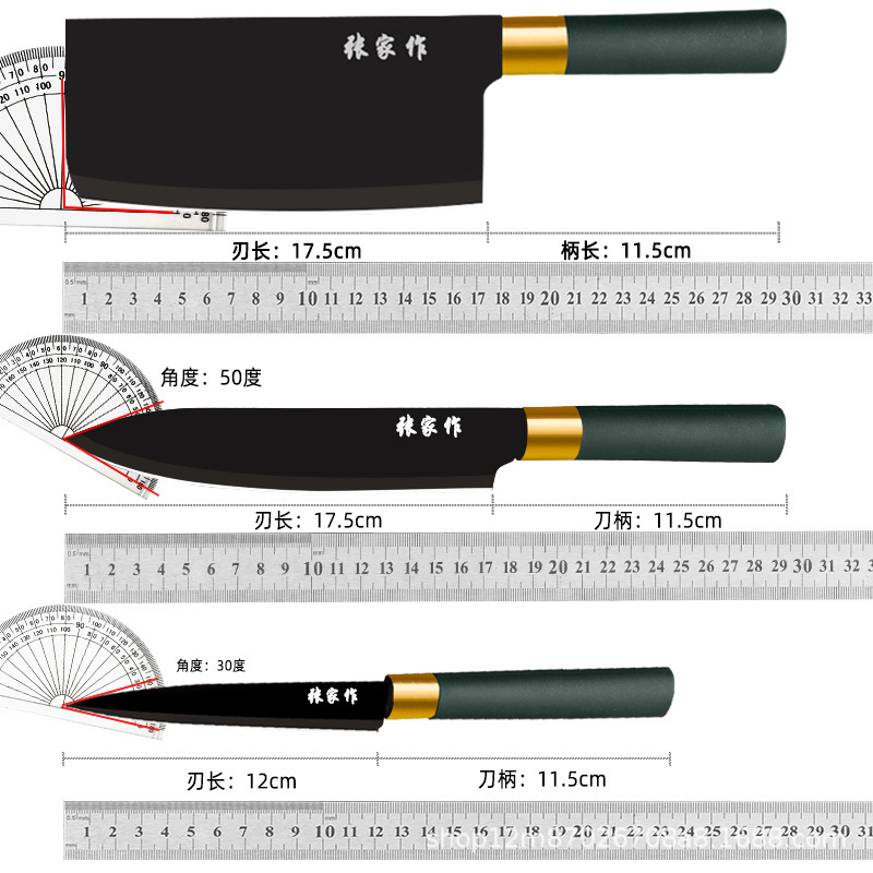 Stainless steel dark green fruit knife, kitchen multi-functional chef, fruit and vegetable multi-purpose knife, ultra-fast and sharp kitchen knife and cutting board set Application Scenario