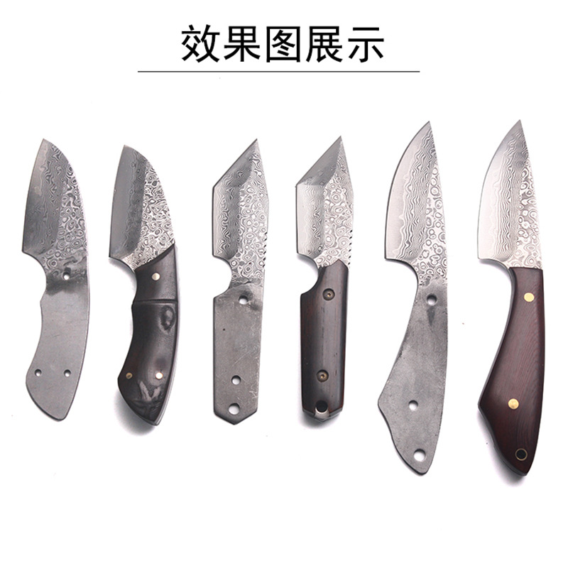 Damashe agarwood knife base, fruit knife base, paper shaving knife base, Outdoor DIY knife base 002 003 092 097 details Picture