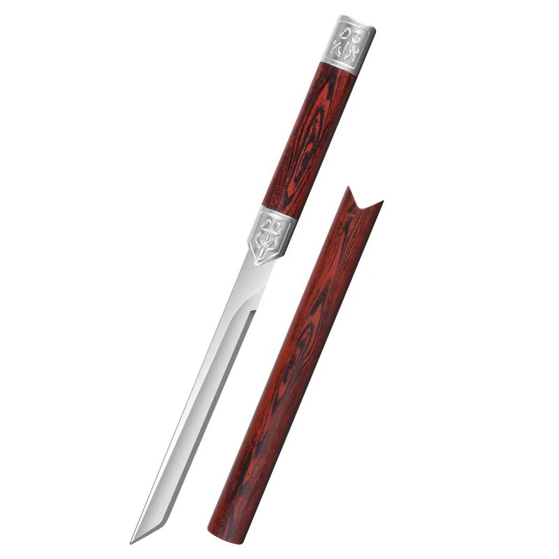 Outdoor survival knife, self-defense knife, one-piece keel knife, sharp small straight knife for outdoor camping, household magic pen knife Item Picture