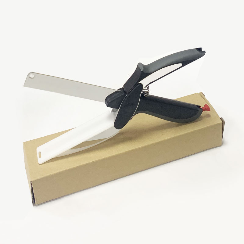 Kitchen scissors, multi-purpose household vegetable scissors, complementary food cutting, kitchen vegetable scissors, smart scissors, cutting board, two-in-one Specification drawing