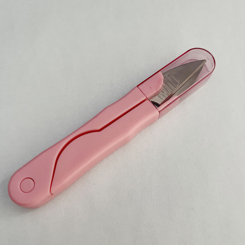 Stainless steel fishing scissors, safe for home and office use, cross-stitch, U-shaped, colored, covered, and small scissors for cutting thread ends wholesale undefined