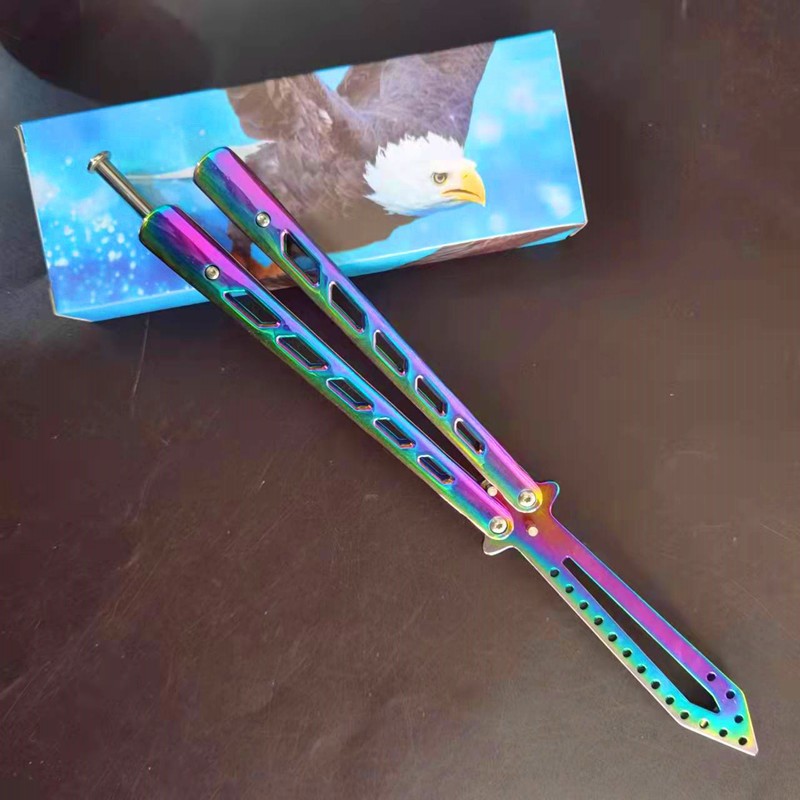 Supply maintenance-free butterfly swing knives, color titanium practice knives, stainless steel practice tools, combs without sharp edges undefined