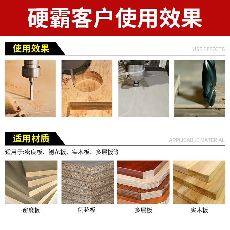 Double-edge compound edge woodworking milling cutter, upper and lower cutting tungsten steel milling cutter, double-sided panel cutting cutter, CNC cutting tool Specification drawing
