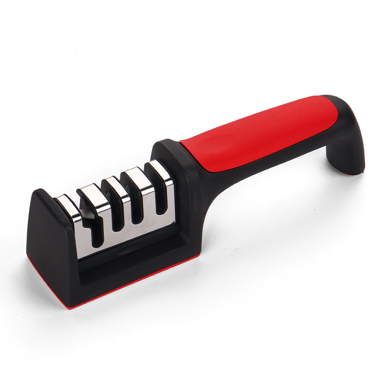 Knife sharpener with three or four rapid sharpening stages, diamond knife sharpener, multi-functional kitchen knife sharpener, knife sharpener stone, handheld knife sharpener for household use Item Picture