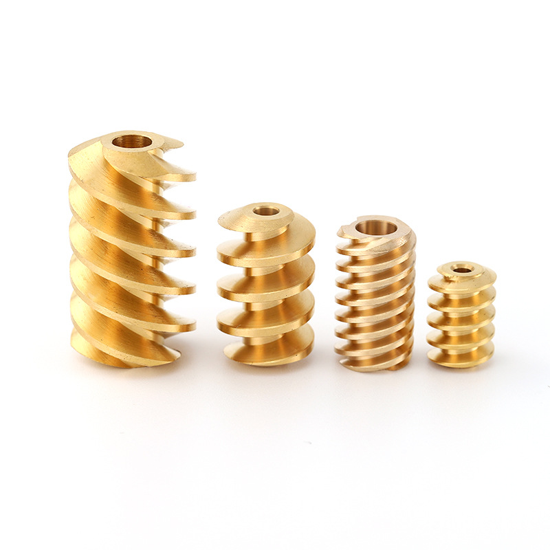 Precision copper worm gears with small module, single head, double head and multiple heads ranging from 0.1 to 1.5 modules are processed by the through-feed machine for micro-reducers Specification drawing