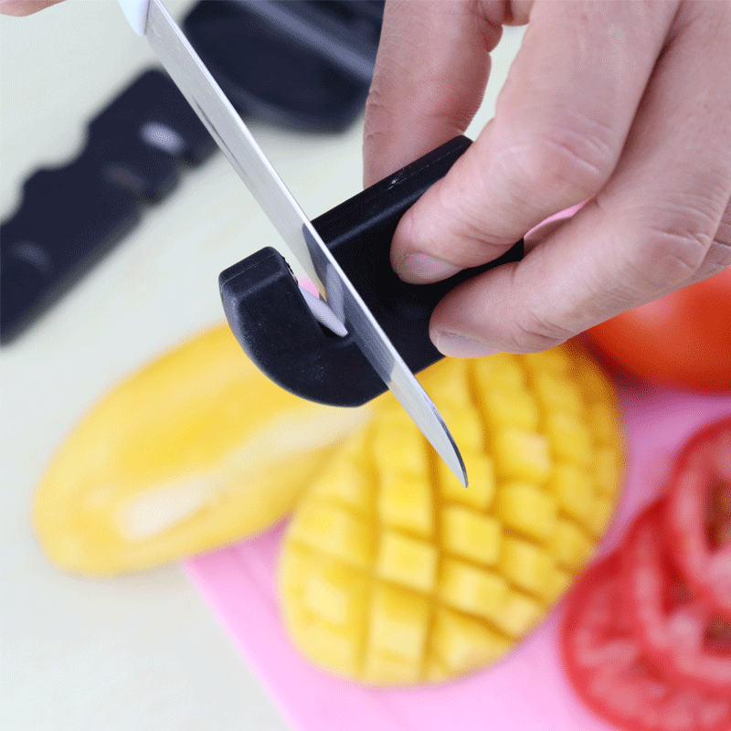 Mini knife sharpener, gift small tools, tungsten steel ceramic fruit knife sharpener, household portable whetstone details Picture