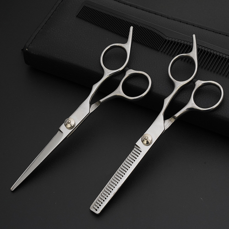 Hairdressing scissors, hairdressing scissors, thinning and breaking hair, tooth scissors, cutting bangs, flat scissors. Amazon export factory direct supply Specification drawing