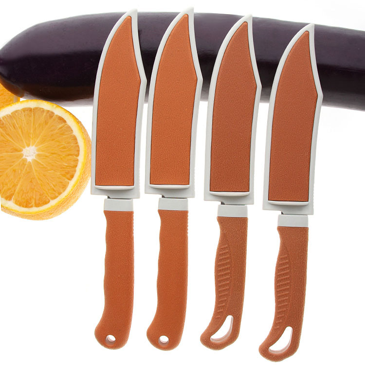 Two-person store department store yellow sleeve knife, stainless steel fruit knife, household travel portable knife with sleeve, small knife for cutting fruits and peeling Specification drawing