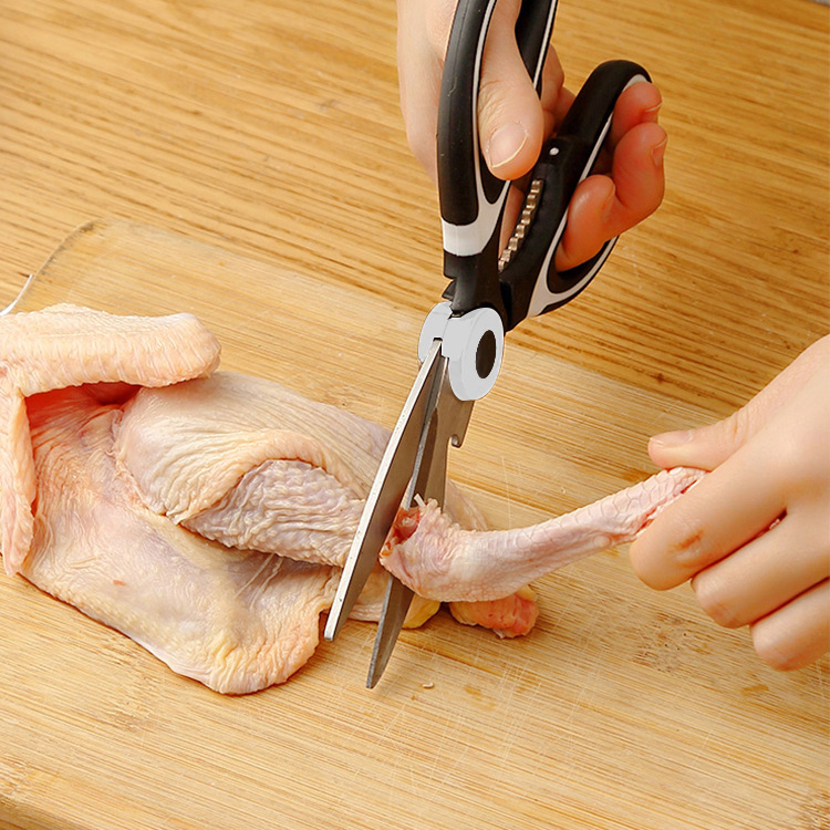 Fish bone panda scissors, multi-functional stainless steel powerful duck, fish and chicken bone scissors, food scissors, kitchen walnut picking scissors Specification drawing
