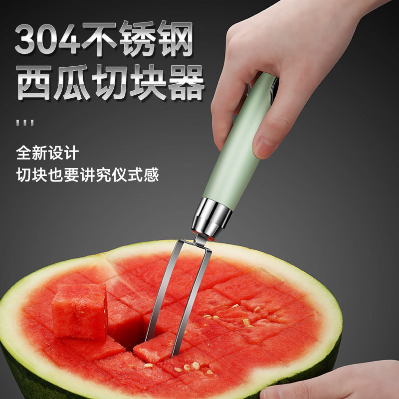 Factory wholesale watermelon slicing magic tool 304 stainless steel watermelon slicing magic tool, special tool for dicing and cutting, fruit pulp and fruit details Picture
