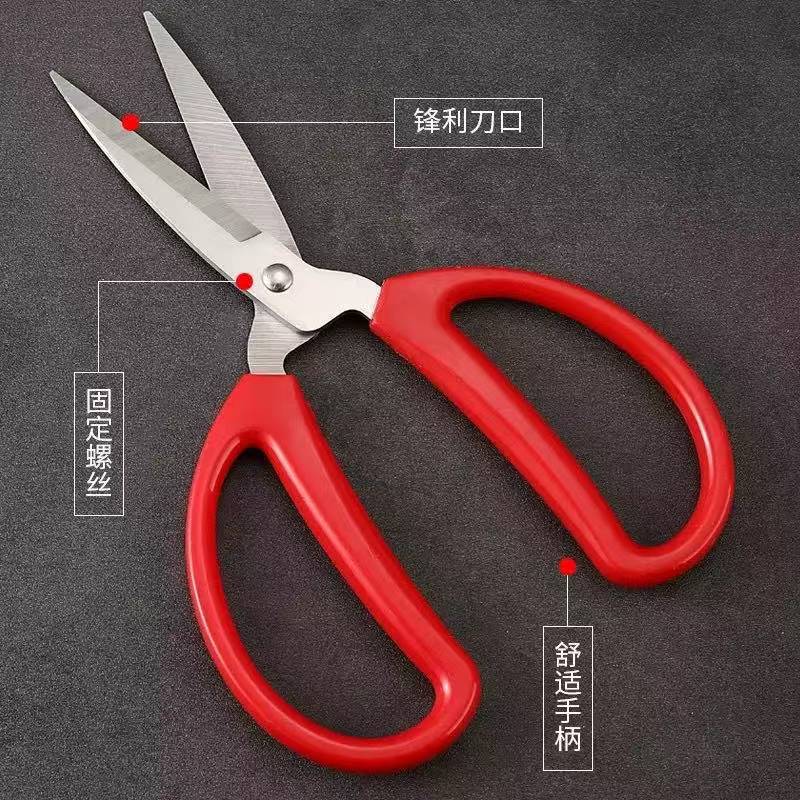 German imported stainless steel household powerful scissors, kitchen multi-functional tailor scissors, student handcrafted art scissors Specification drawing