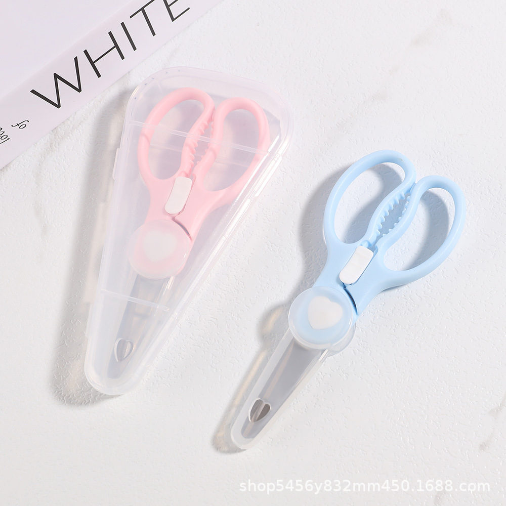 Stainless steel baby food scissors, portable meat, vegetable, noodle, children's and baby food scissors, wholesale of baby food scissors details Picture