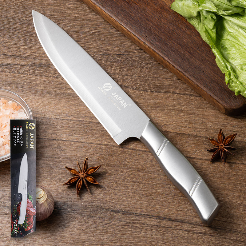 Stainless steel hollow-handled chef's knife, a household meat and vegetable cutter, sharp for peeling and fruit slicing, a multi-purpose knife details Picture