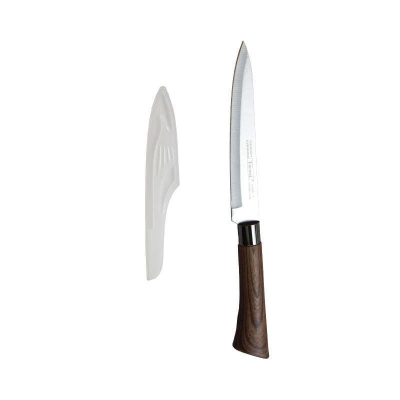 Wholesale fruit knives, portable multi-functional kitchen knives, meat slicers, household side food knives with wooden handles, stainless steel kitchen knives Item Picture