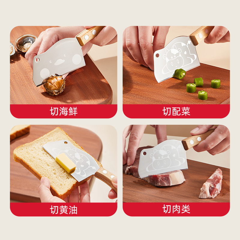 Wholesale of new stainless steel mini kitchen knives, portable children's fruit knives, household kitchen and dormitory vegetable cutting knives Item Picture