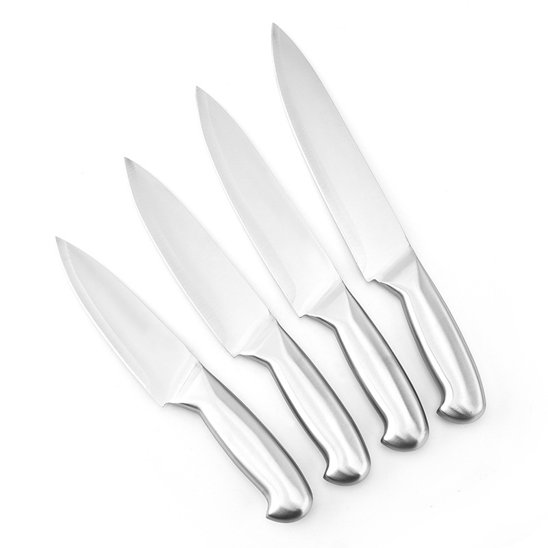 Hot-selling cross-border stainless steel chef's knife, table handle, Western kitchen slicing set, Western fruit knife full figure