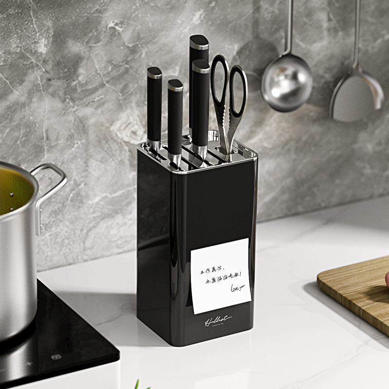Kitchen knife rack, household plastic knife rack, desktop multi-functional knife and scissors storage box, knife holder storage rack details Picture