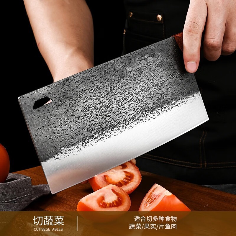Sharp-forged vegetable cutter, household dual-purpose chopping knife, kitchen meat cutting and chopping, special for chefs, commercial kitchenware Application Scenario