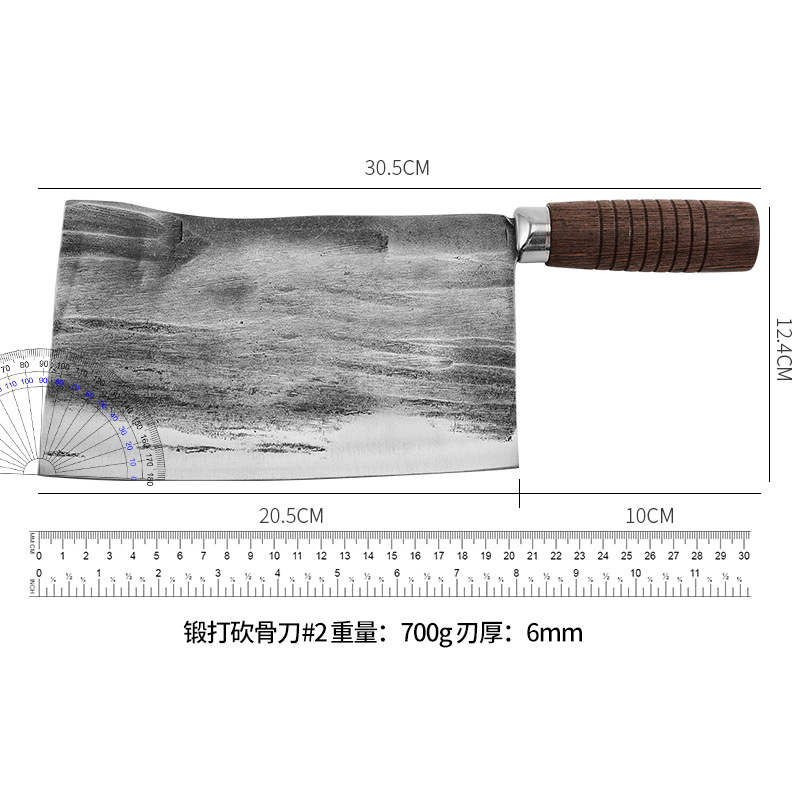Jiujiang curved knife forging, traditional handcrafted kitchen knife, chef's special knife for cutting chicken, duck, roast meat, cooked food, chopping knife, household use Application Scenario