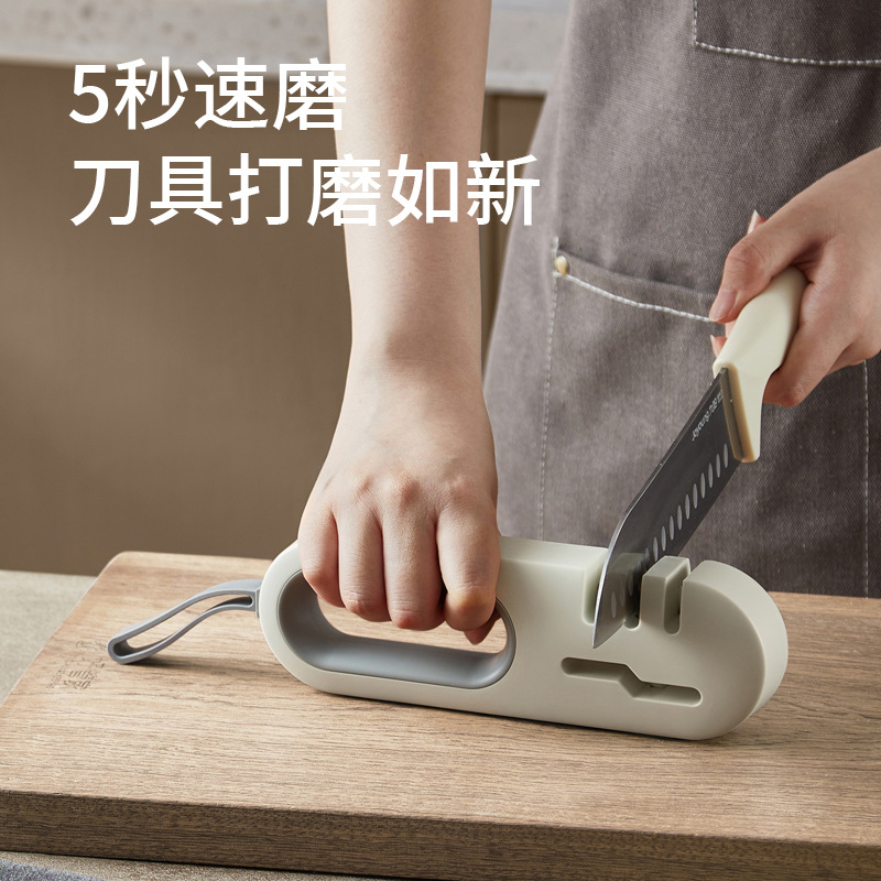 Multi-functional knife sharpener, four-in-one knife and scissors, multi-functional anti-slip kitchen knife sharpener, household kitchen knife sharpener details Picture