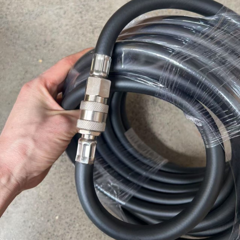 High-pressure products like plastic flexible hoses, air pipes with European-style joints, three-in-one German joints, 10-meter and 15-meter air ducts, and cross-border products Specification drawing