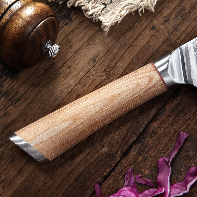 67-layer V-gold Damascus kitchen knife, bullknife, chef's knife, kitchen knife, fruit knife, bone-removing, cutting, sushi, and complimentary scabbing Application Scenario