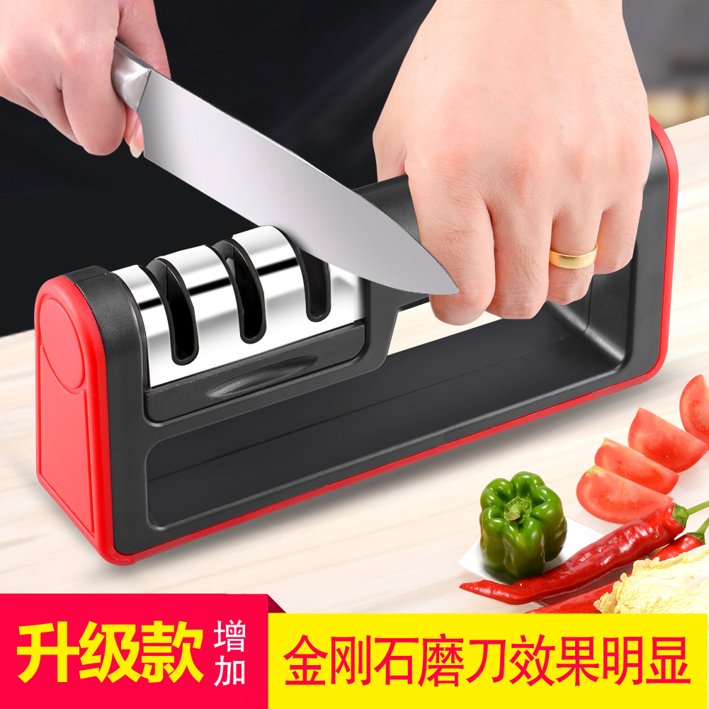 Wholesale household quick knife sharpener, kitchen small tools, whetstone, multi-functional diamond, vegetable cutting and knife sharpening wonder full figure