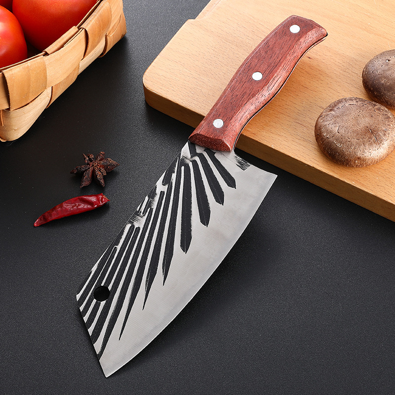 Yangjiang stainless steel sharp kitchen knives, bone-cutting knives, street stall knives, traveling knives, household diagonal slicing knives for chefs details Picture