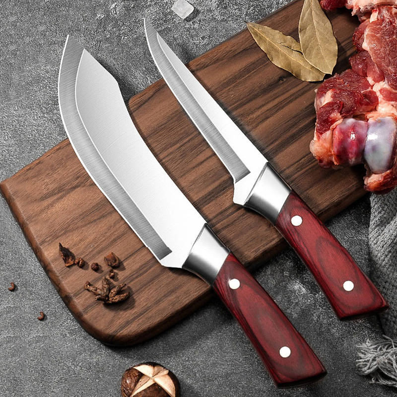 Boneless knife, hand-forged pig slaughtering knife, bloodletting sharp knife, butcher's commercial pig, cattle and sheep cutting knife full figure
