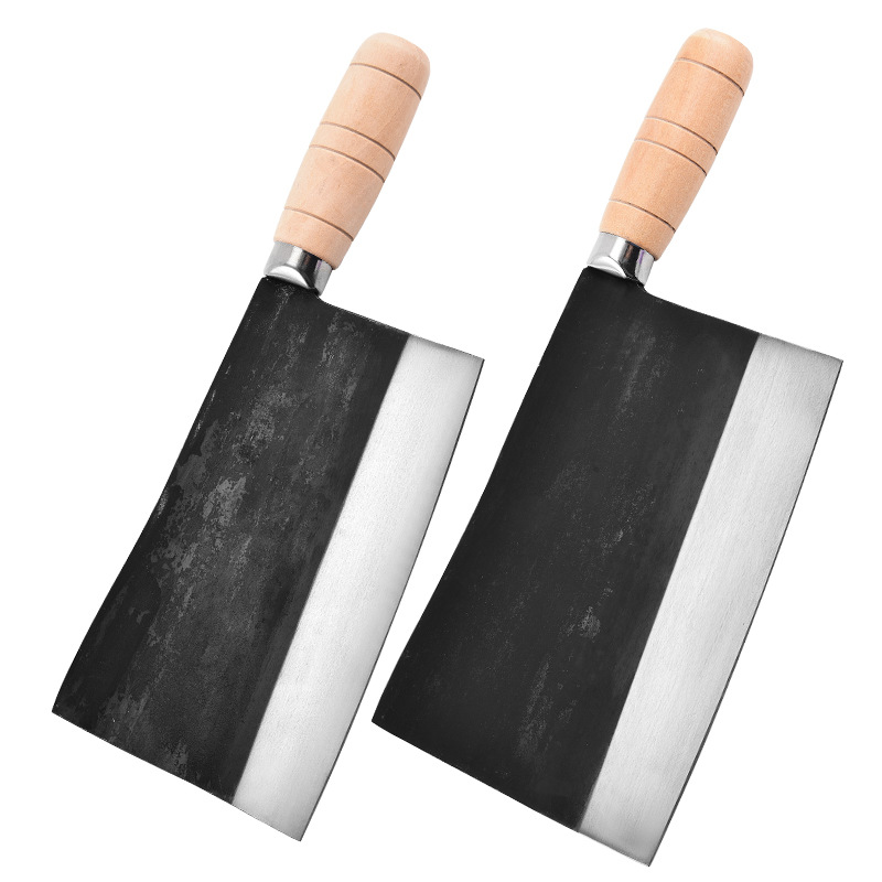 Forged kitchen knife, old-fashioned dual-purpose knife for roasting and cutting, sharp kitchen meat cutter, chef's special commercial carbon steel knife Item Picture