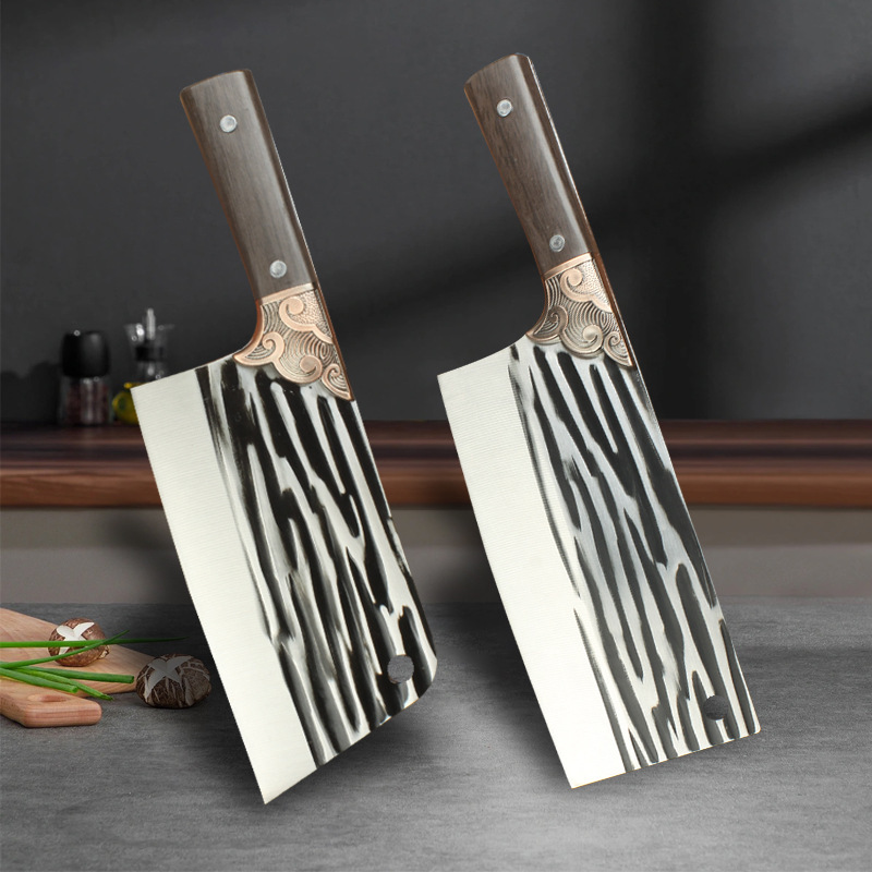 Wholesale of genuine Yangjiang kitchen knives, stainless steel old-fashioned kitchen bone-cutting and slicing knives, household chopping and cutting knives Specification drawing