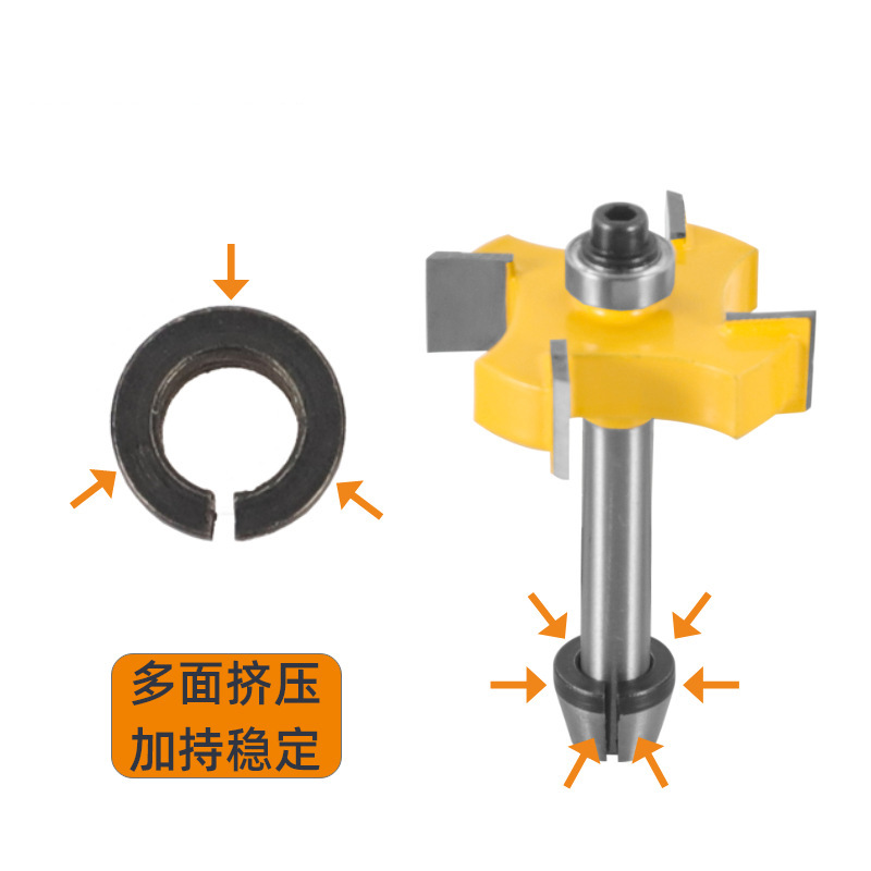 Zhejiang Leqiao Tools woodworking milling cutter chuck 6mm1/4 shank 8mm engraving machine nut trimming machine chuck Specification drawing