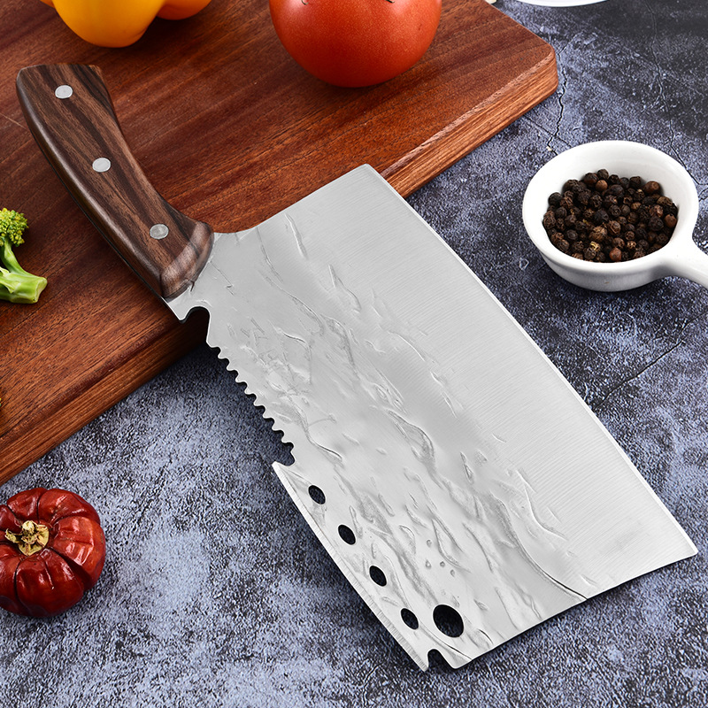New knives: Double-edged kitchen knife, sharp and durable slicing knife, kitchen household bone-chopping knife, multi-functional axe, chopping knife Application Scenario