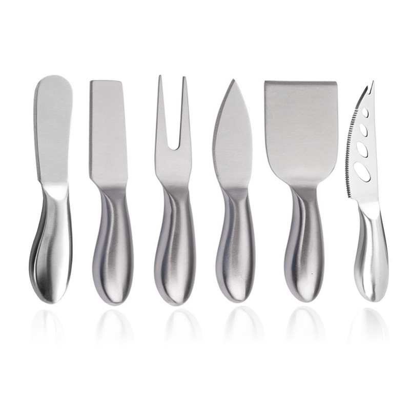 Stainless steel cheese knife, cheese knife, six-piece set, baking knife set, pizza, jam, fruit fork, kitchen gadgets full figure